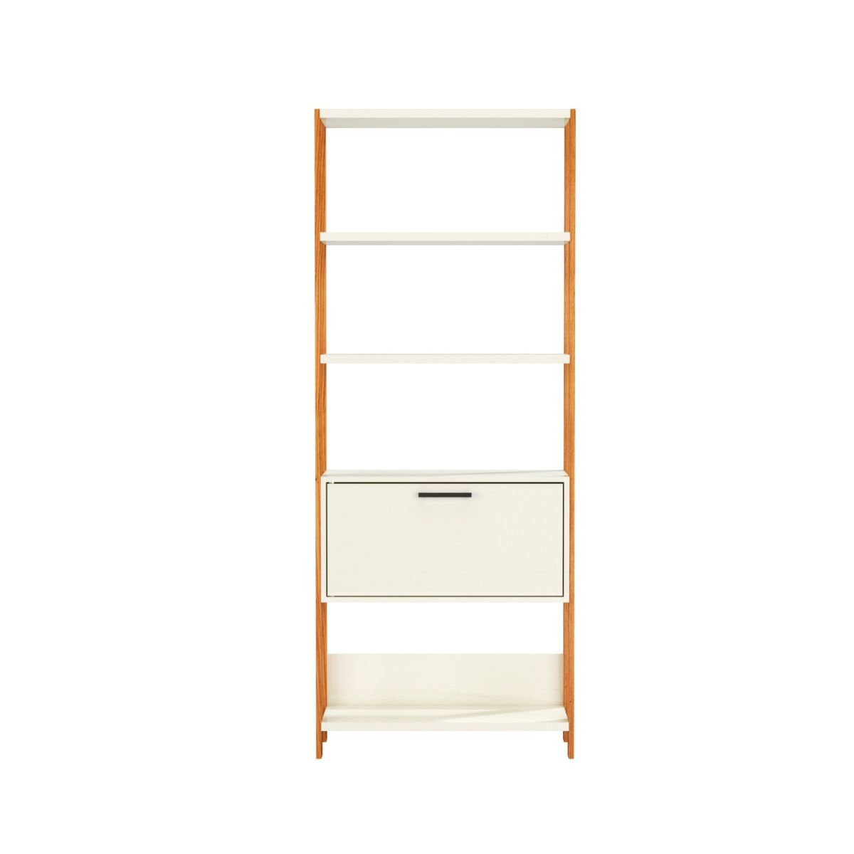 Estanería Con Puerta Basculante Blanca/madera