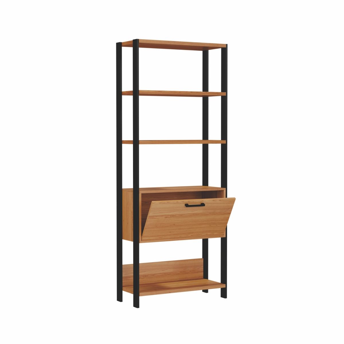 Estanería Con Puerta Basculante Madera/negro