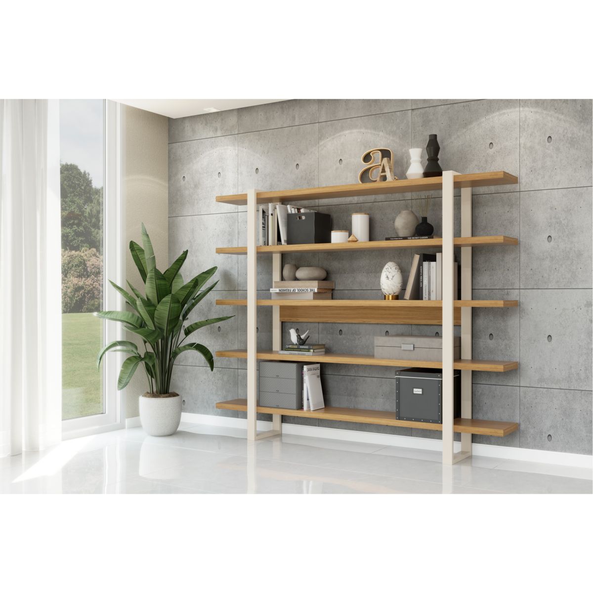 Libreria Industrial 210x175cm F18jva Vainilla 2blt