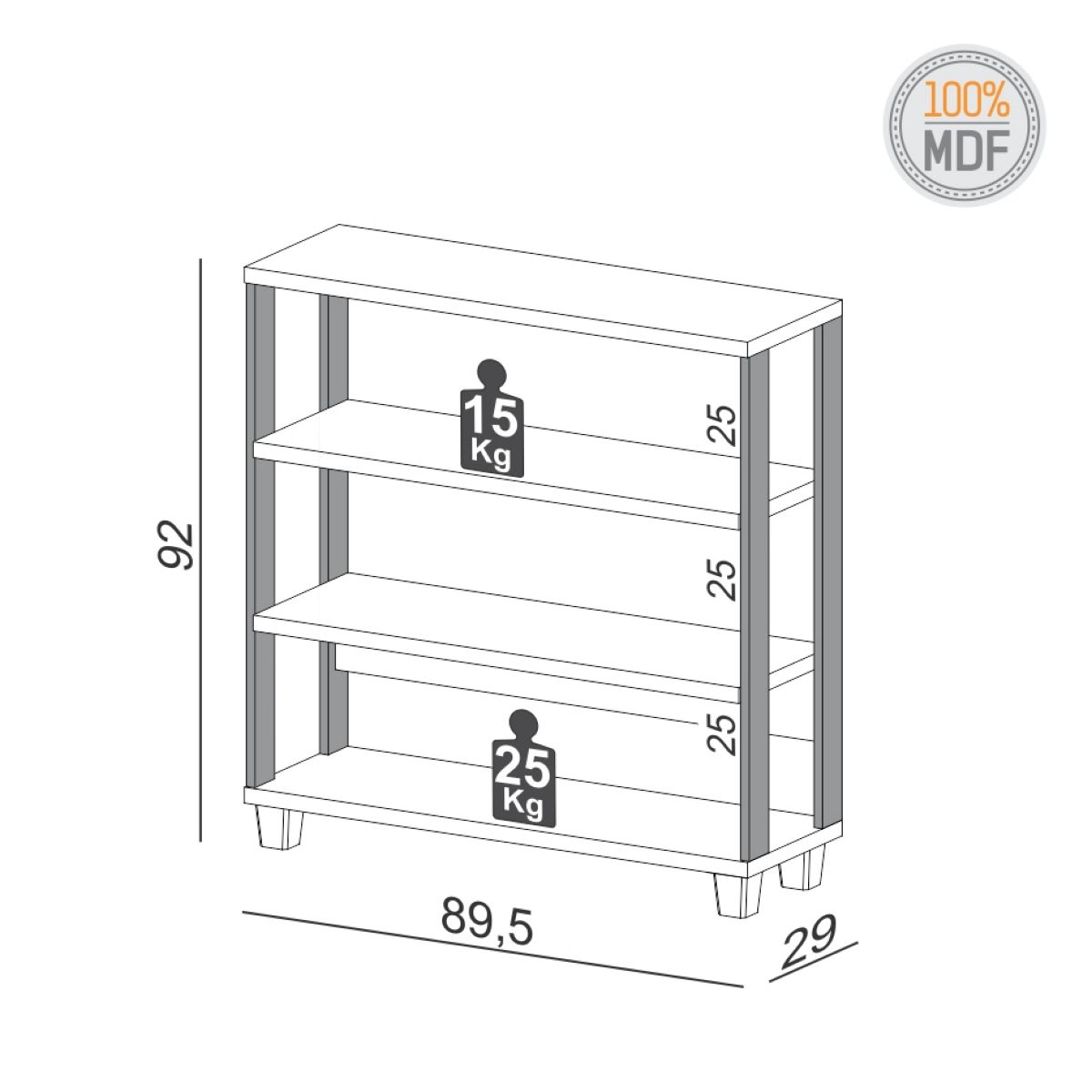 Libreria Industrial Belfast Negro