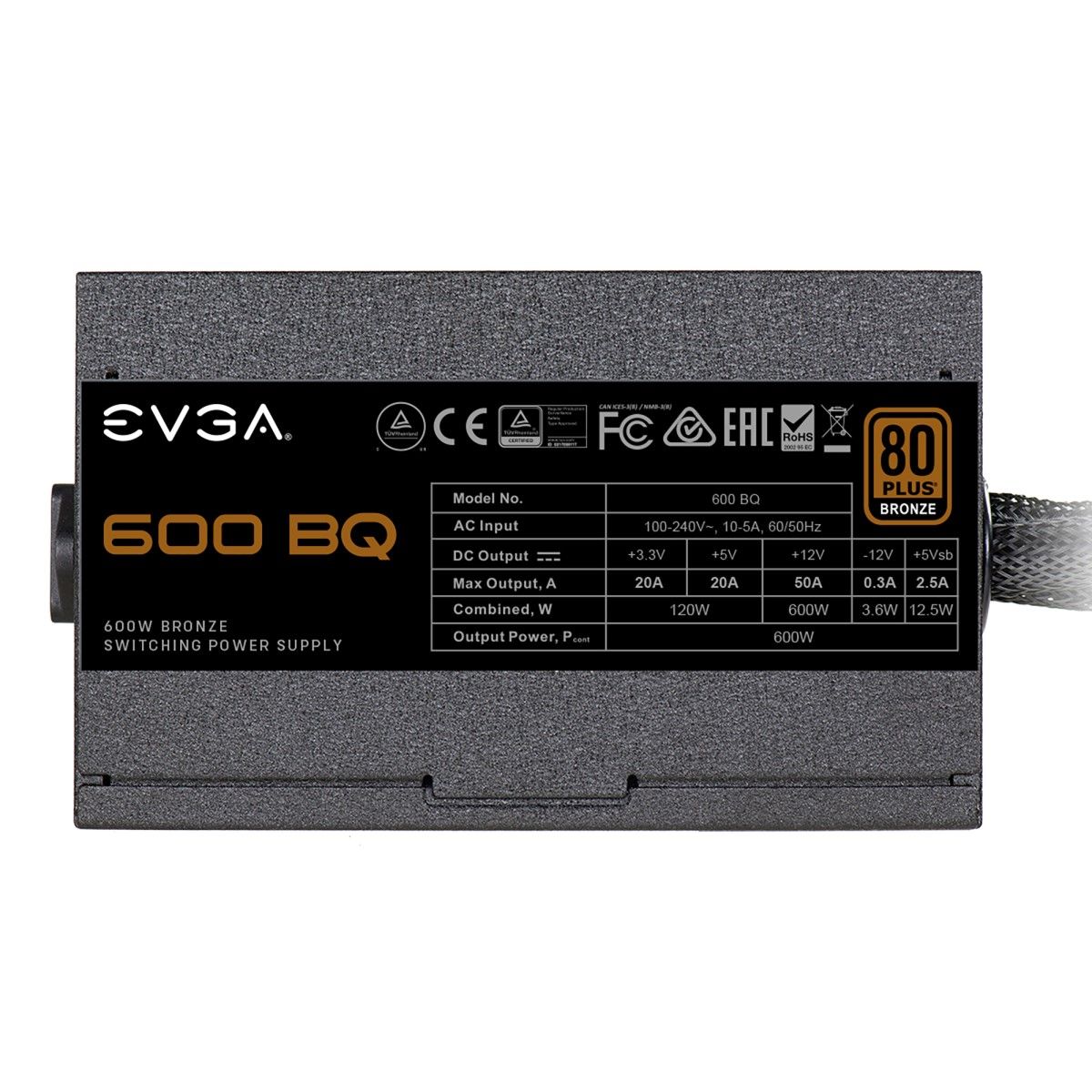 Fuente Evga 600w BQ 80 Plus Bronce Semi Modular