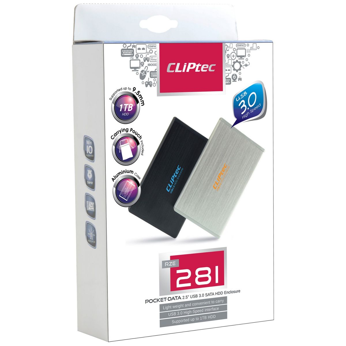 Gabinete Para Disco Cliptec 281 Black