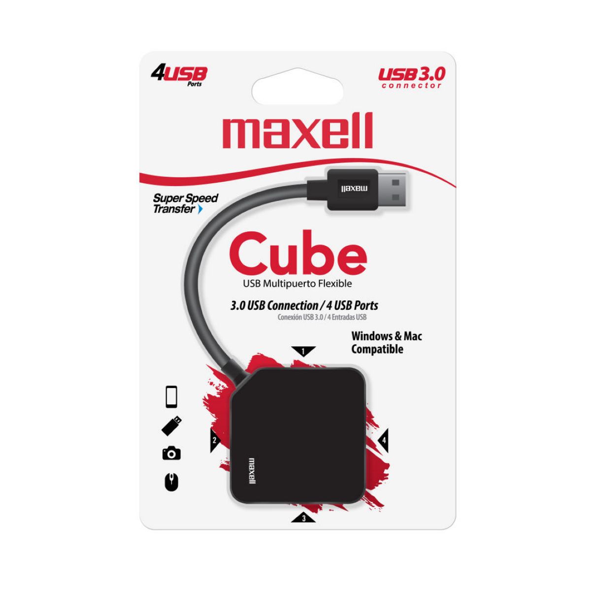 Hub Maxell 4 Puertos Usb 3.0