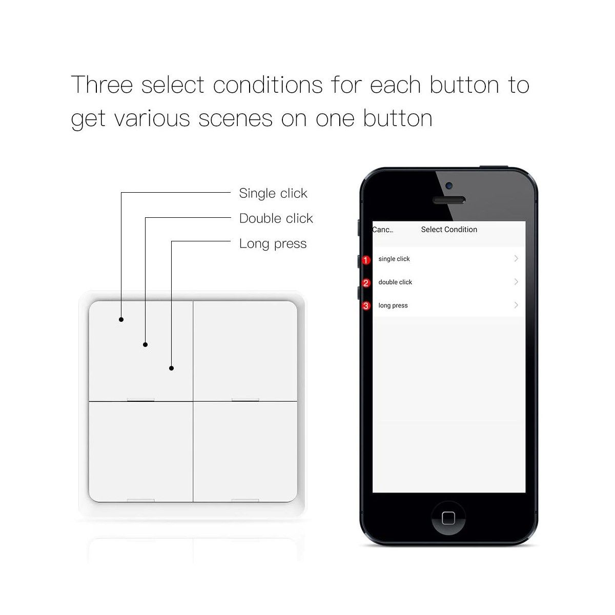 Interruptor Inalambrico 4 Botones Zigbee