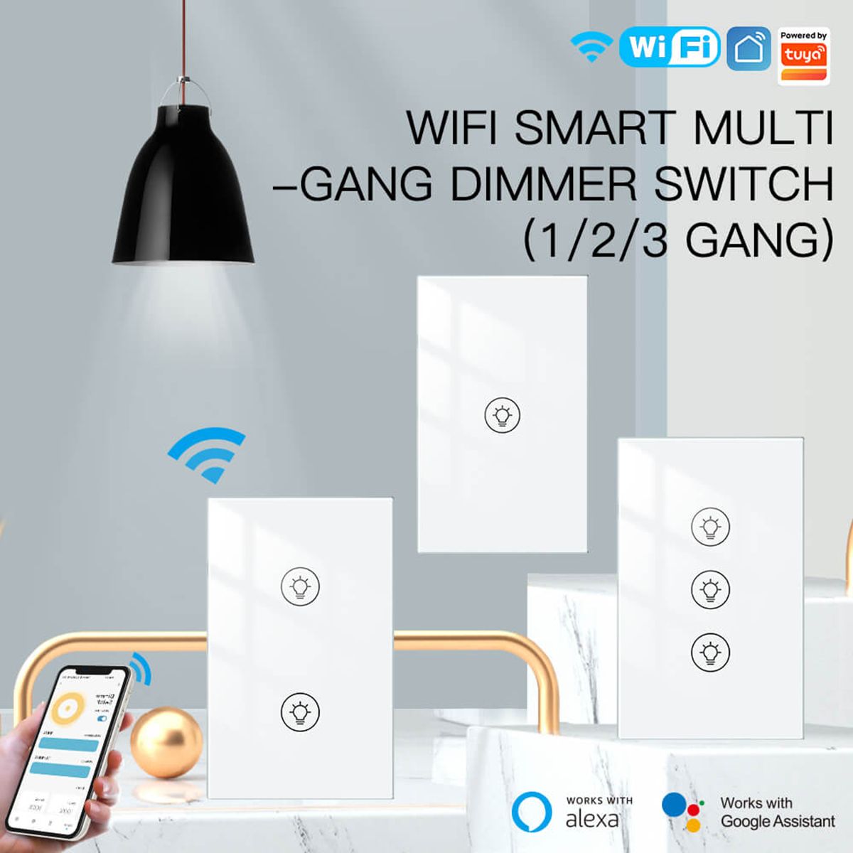 Interruptor Tactil Pared Dimmer Smart Wifi Tuya