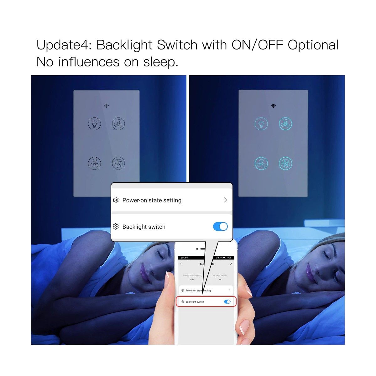 Interruptor Tactil De Pared Smart Ventilador+luz