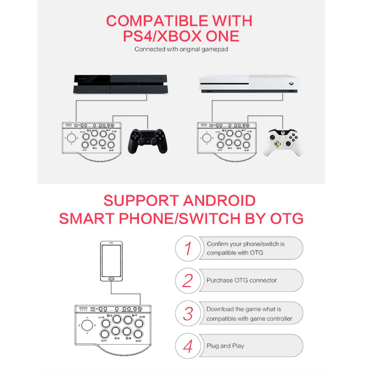 Joystick Arcade PXN Fight Stick 0082 PC,PS4,PS3,XB