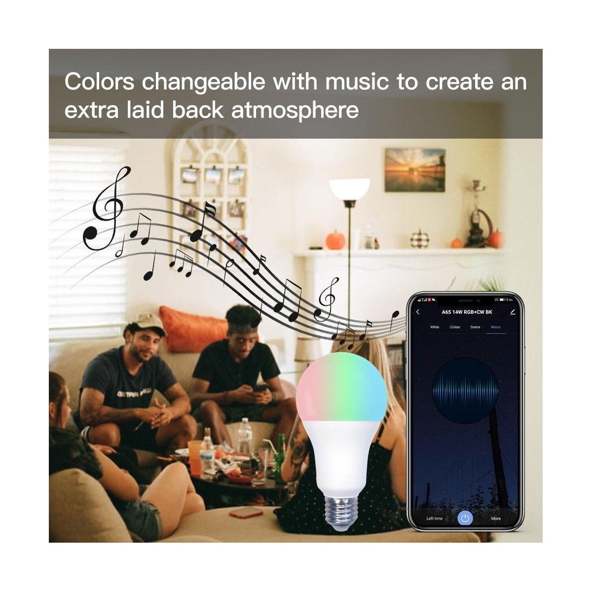 Lampara Rgb 14w E27 Wifi/1050lm