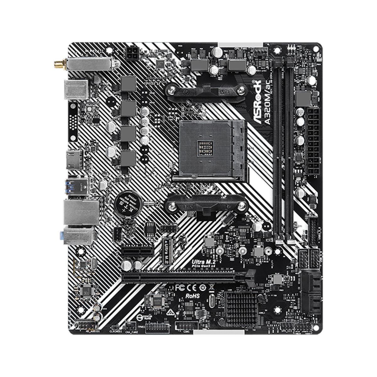 Motherboard Asrock Amd A320m/ac Am4 Wifi Bt Bulk