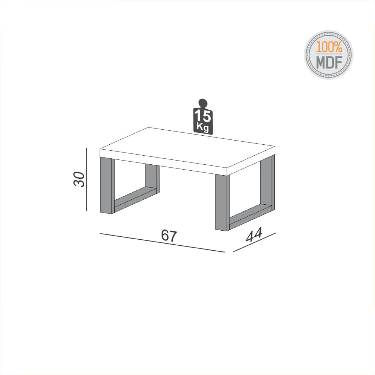 Mesa De Centro Industrial Detroit Negro
