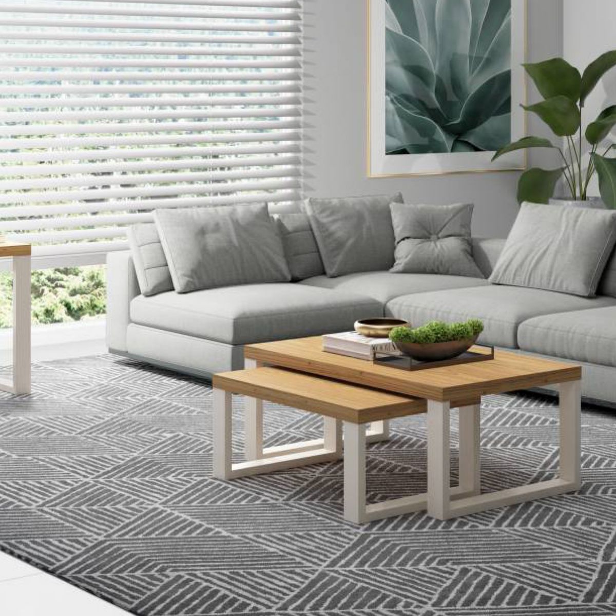 Mesa Nido Industrial New York Blanco