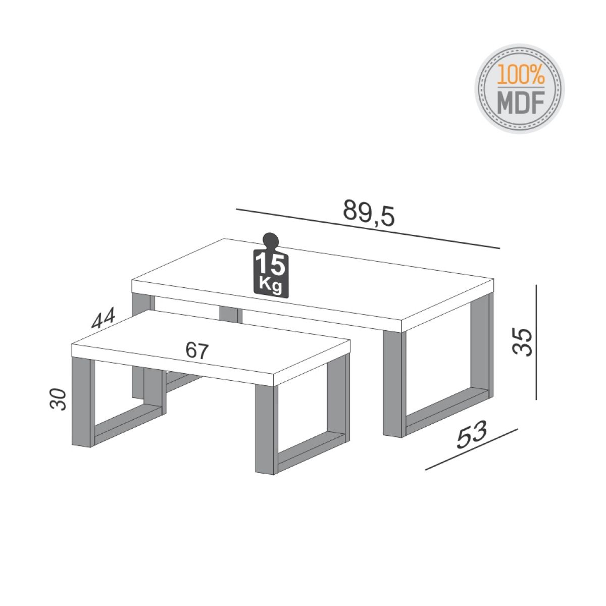 Mesa Nido Industrial New York Blanco