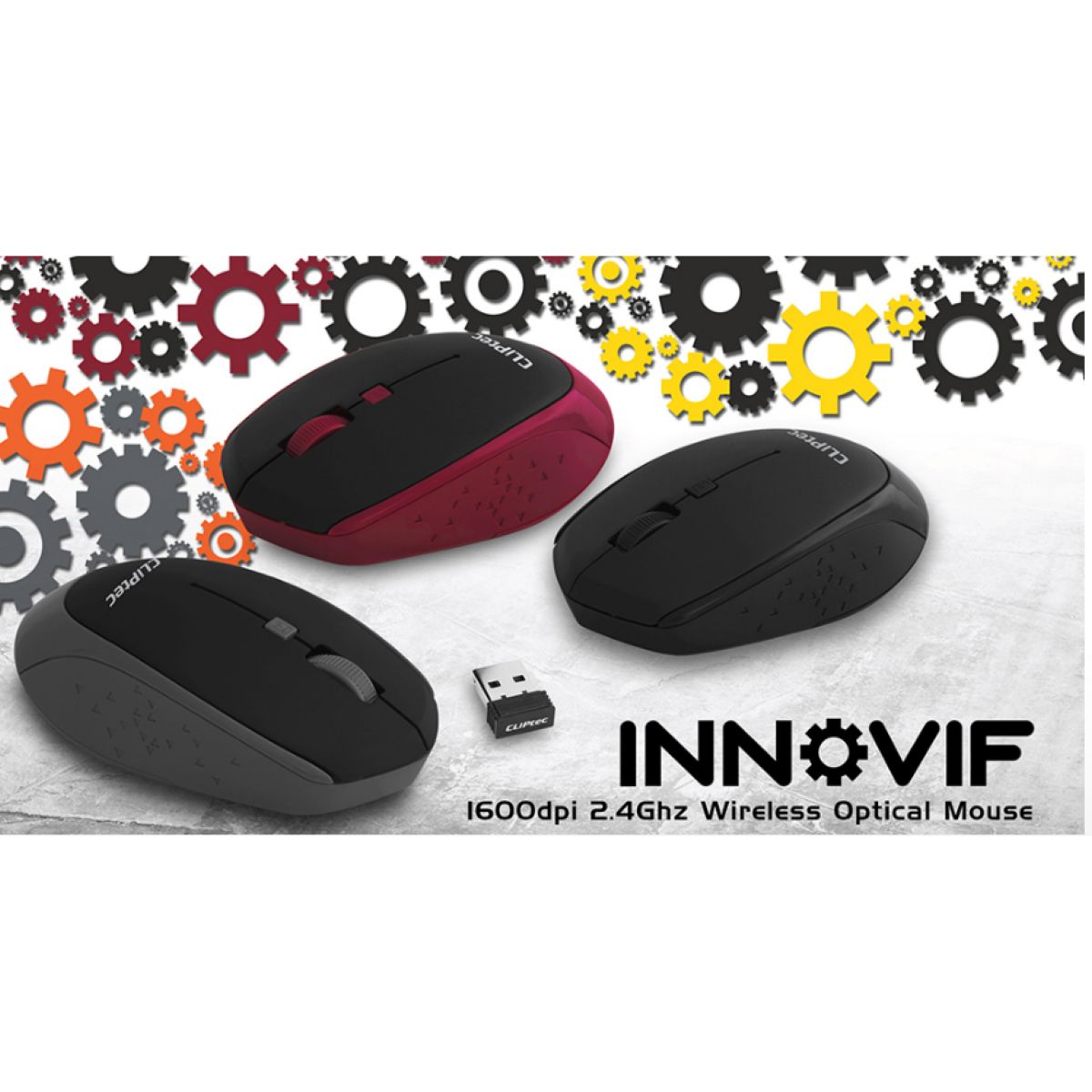 Mouse Wireless Cliptec 857 Innovif Gris