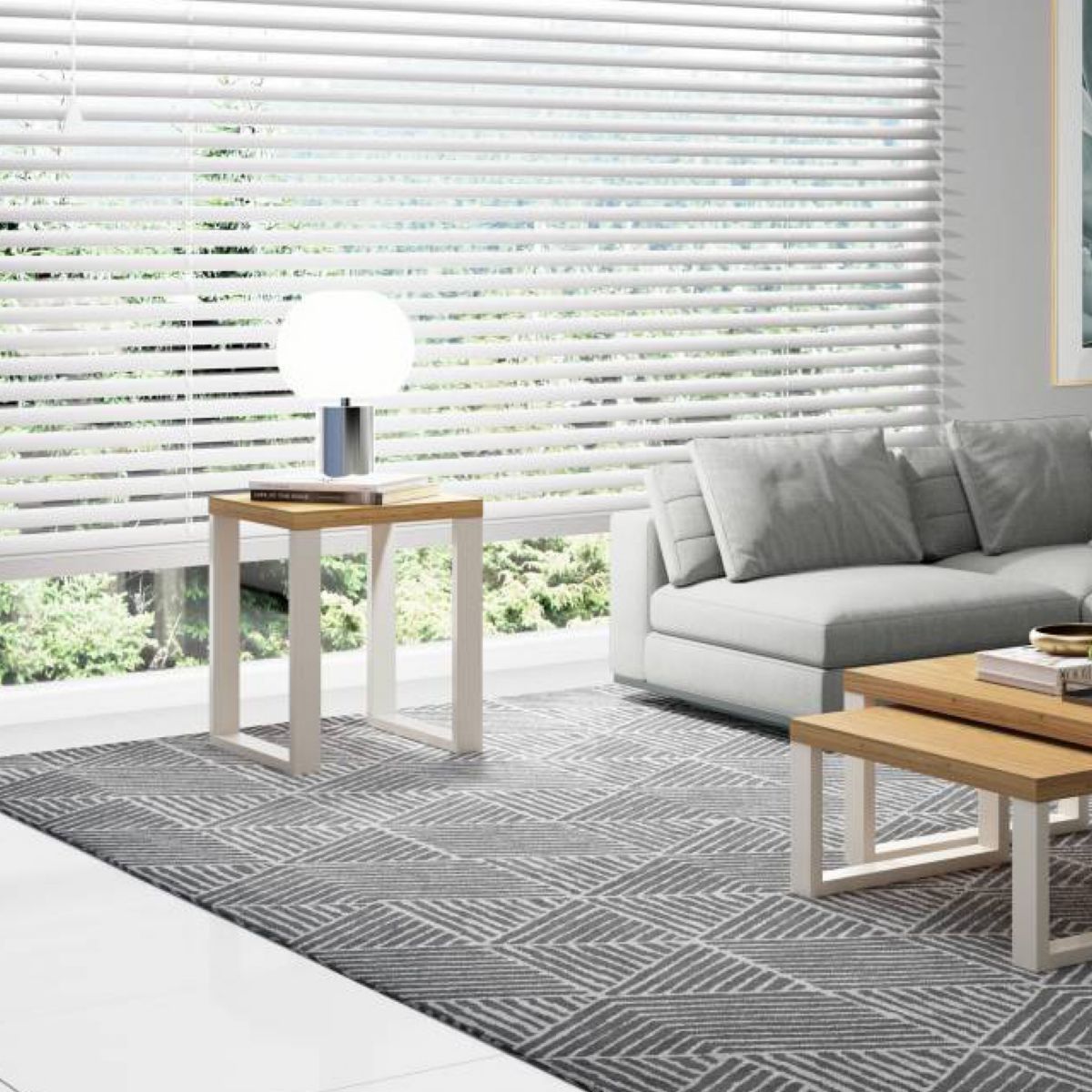 Mesa Lateral Industrial Viena Blanco