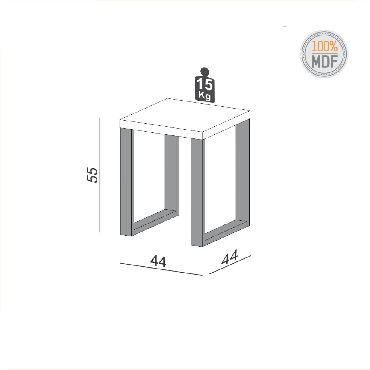 Mesa Lateral Industrial Viena Blanco