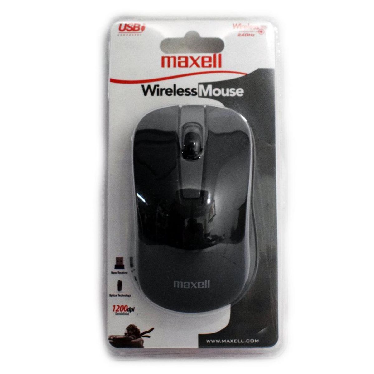 Mouse Maxell Inalambrico Mowl-100 Gray 2.4ghz