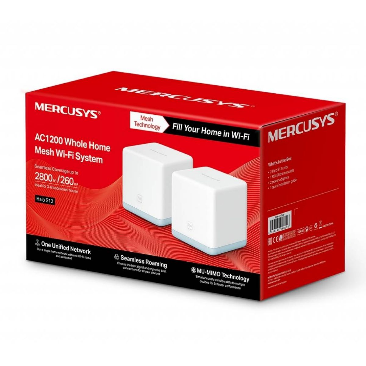 Router Mesh Mercusys Halo S12 2pk Eu 1200mbps Wifi