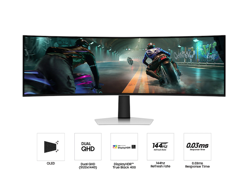 Monitor curvo de 49 Samsung Odyssey G9 Oled Dqhd 144hz