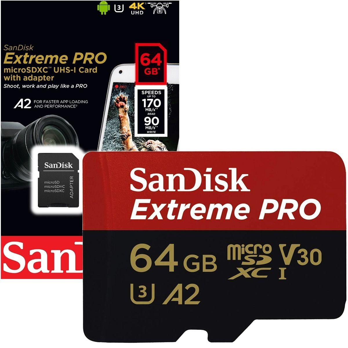 Memoria Micro SD Sandisk Extreme Pro A2 64gb