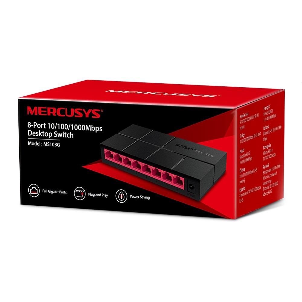 Switch 8 Puertos Mercusys Ms108g 8pt Gbit