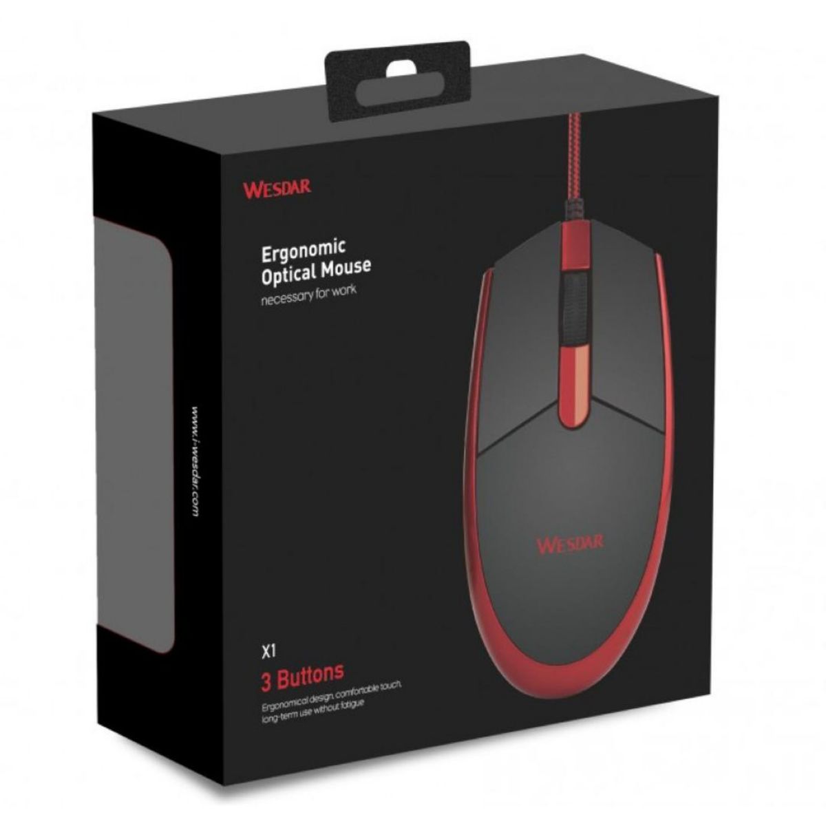 Mouse Wesdar X1 Black + Red