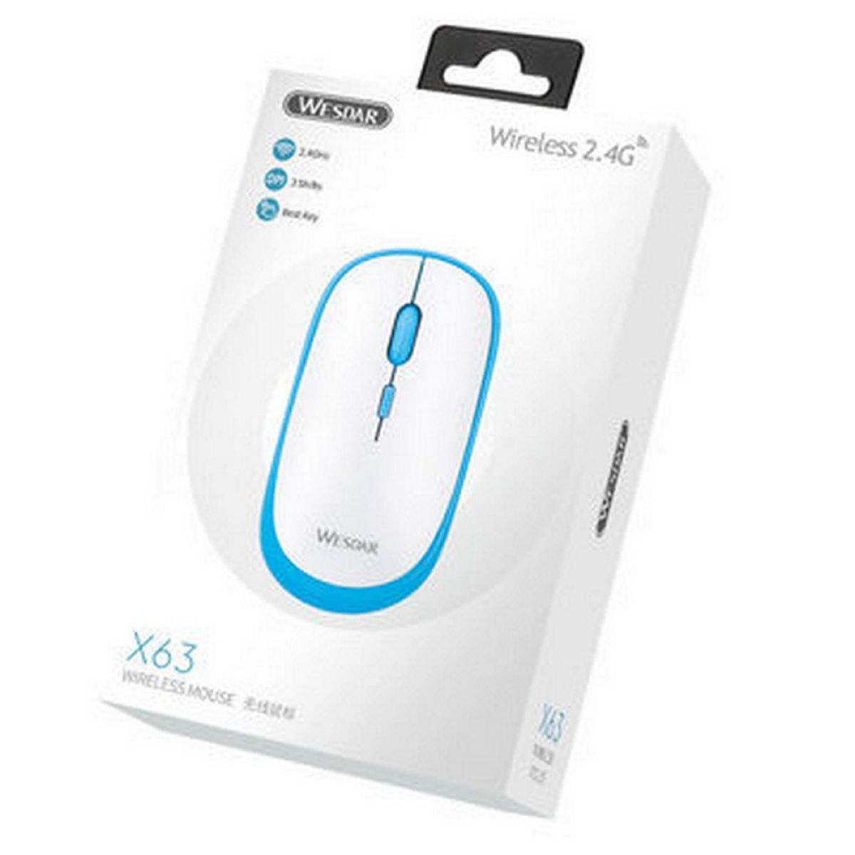 Mouse Wesdar Inalambrico X63 White / Blue