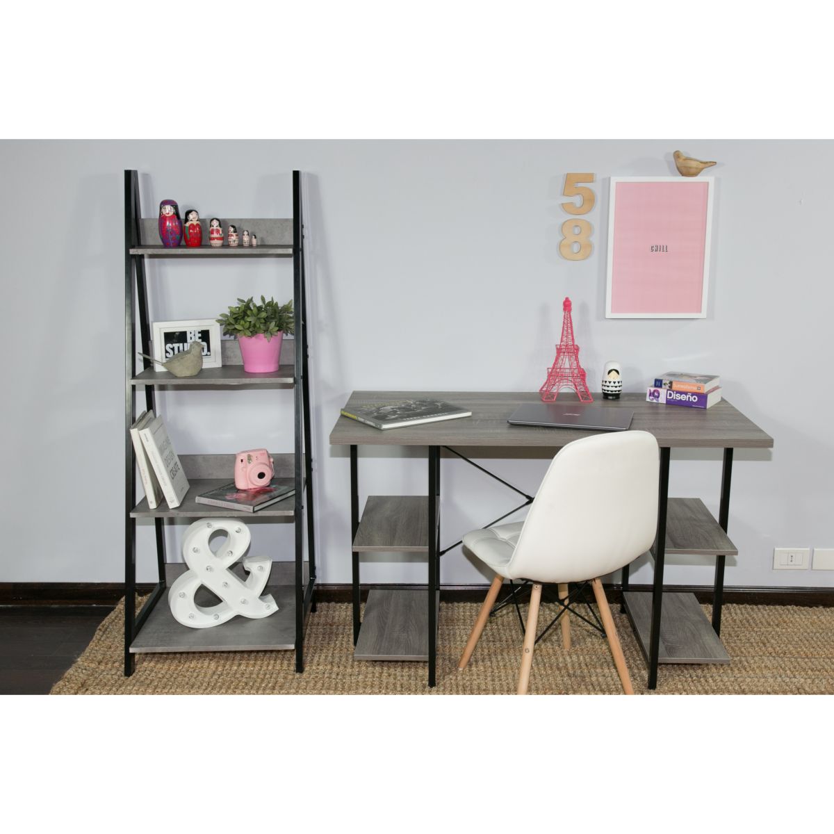 Estantería Negro/Piedra-Sbs01-nk15