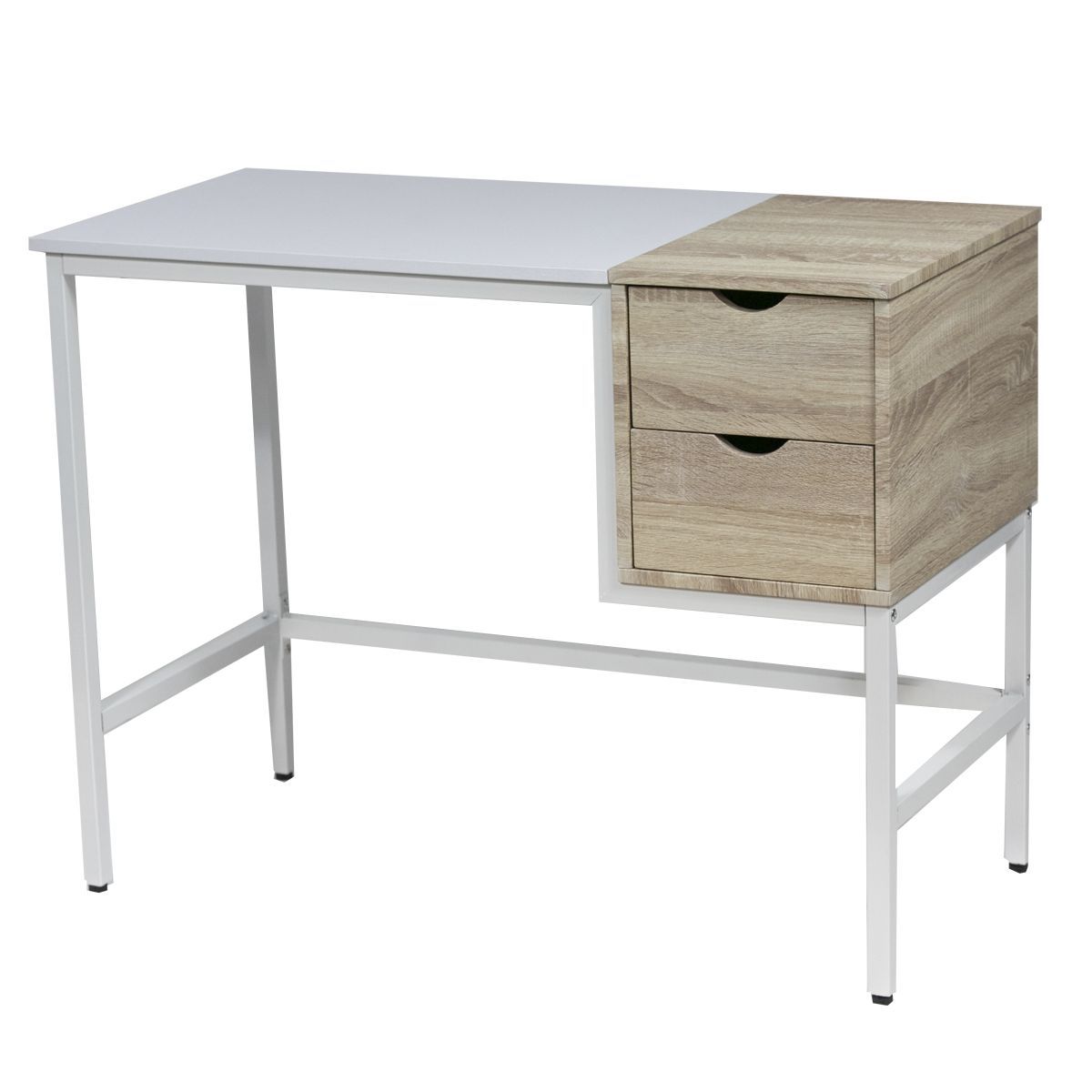 Escritorio 2 Cajones Blanco/Madera-Tb10-wk01w
