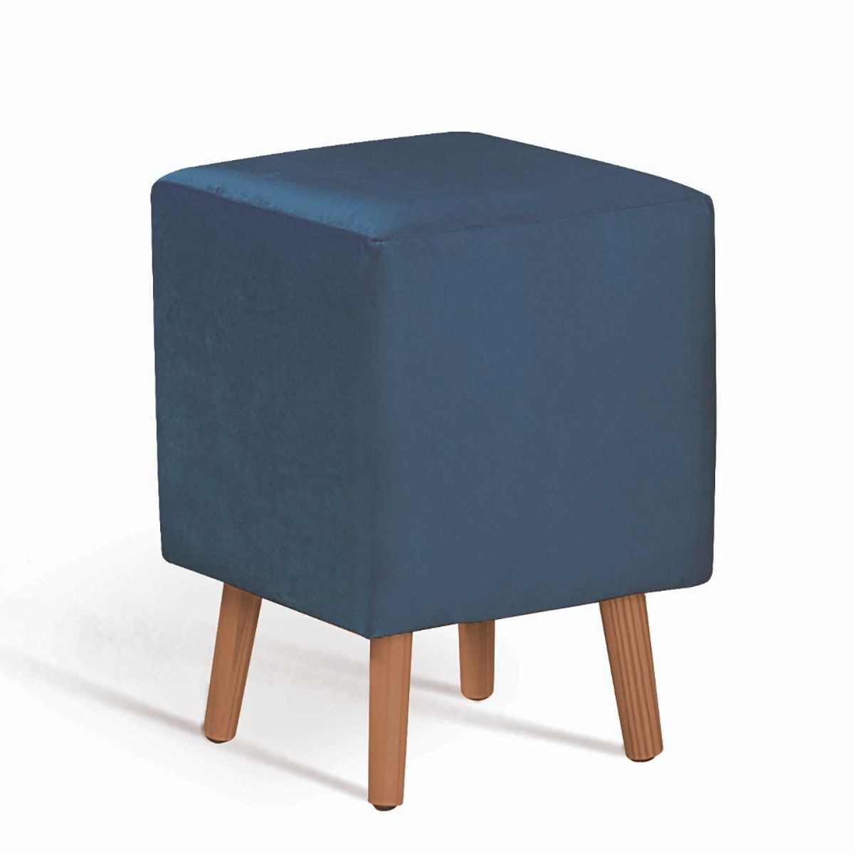 Puff Cube Velvet Azul
