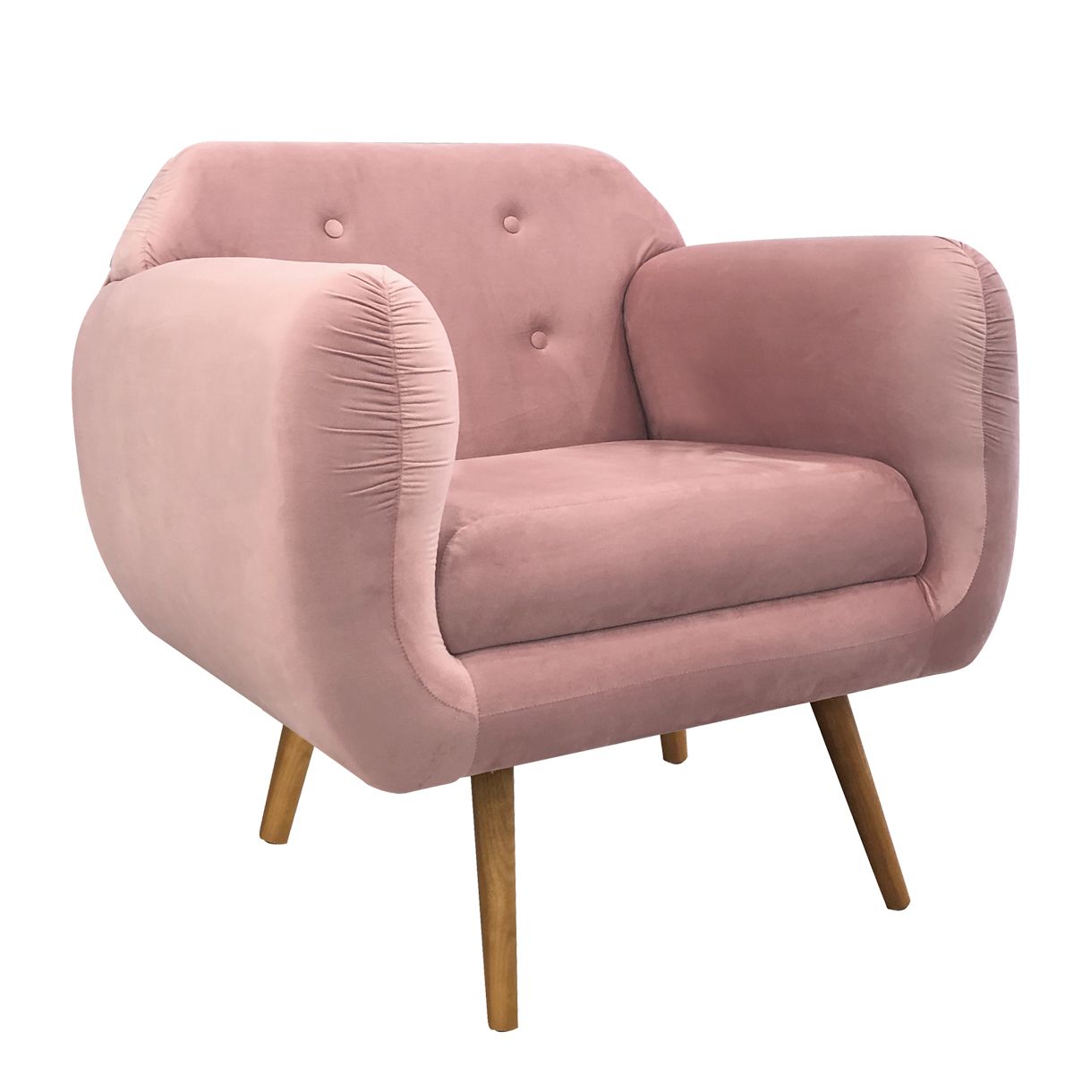 Poltrona Bayt Velvet Rosa