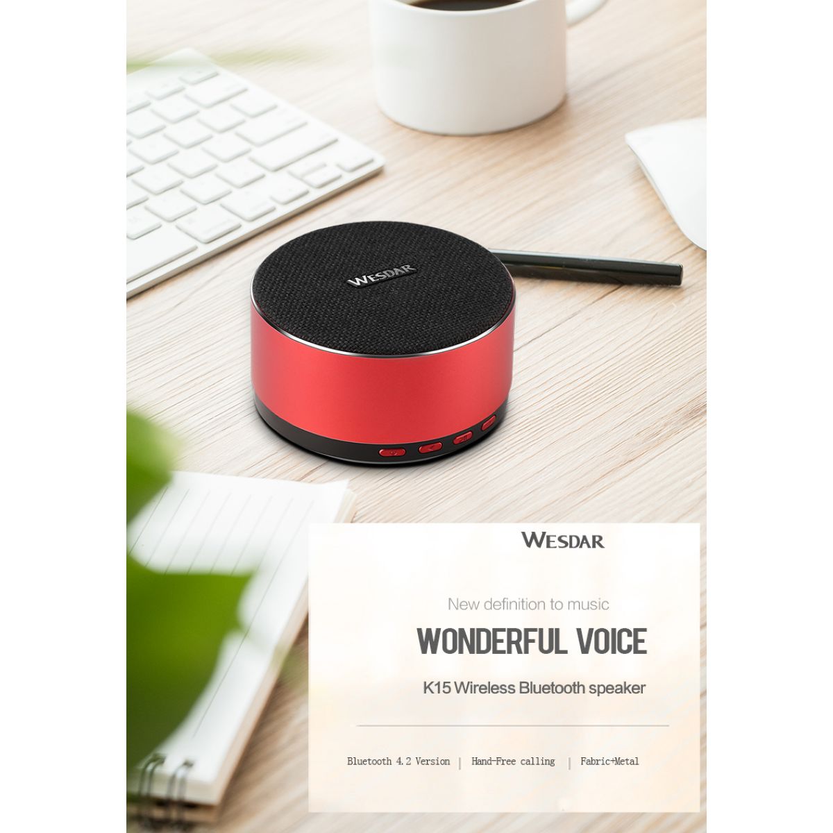 Parlante Portable Wesdar K15b Black/red