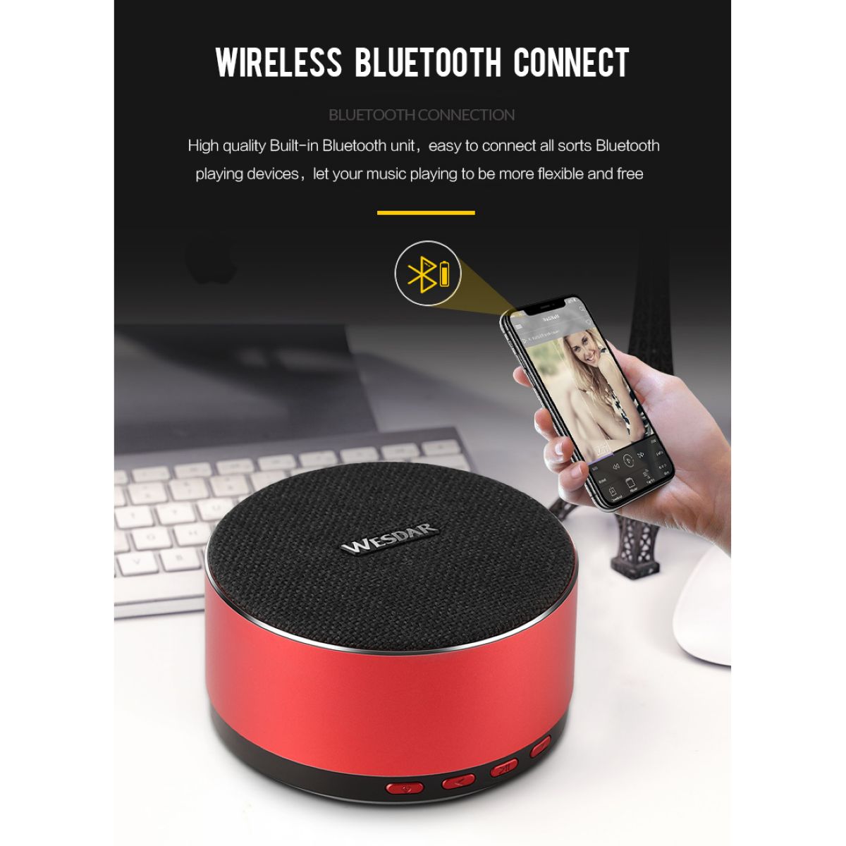 Parlante Portable Wesdar K15b Black/red