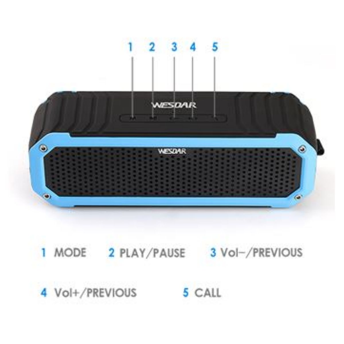 Parlante Portable Wesdar K22bb Black/blue