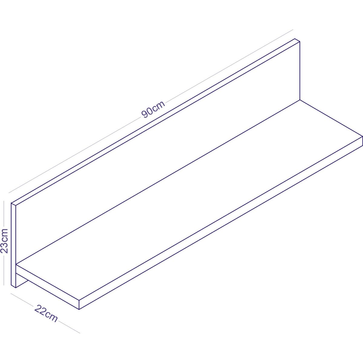 Repisa Estante Flotante 90cm.