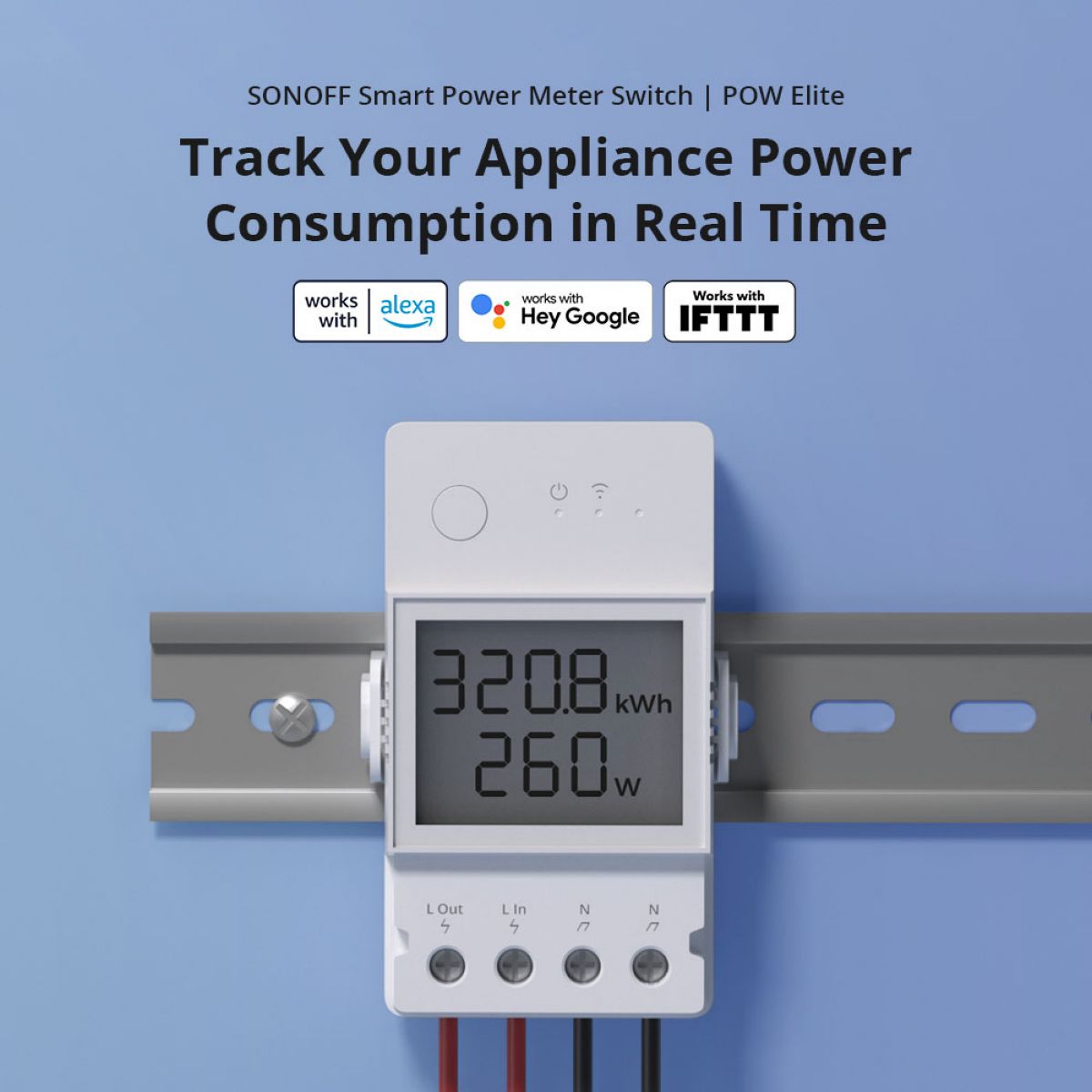 Medidor De Consumo Sonoff Powr320d WiFi