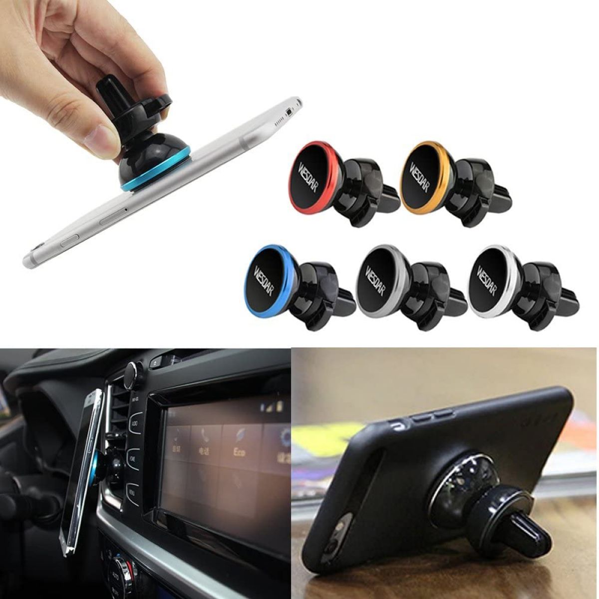 Soporte Auto Wesdar C6 Black + Blue