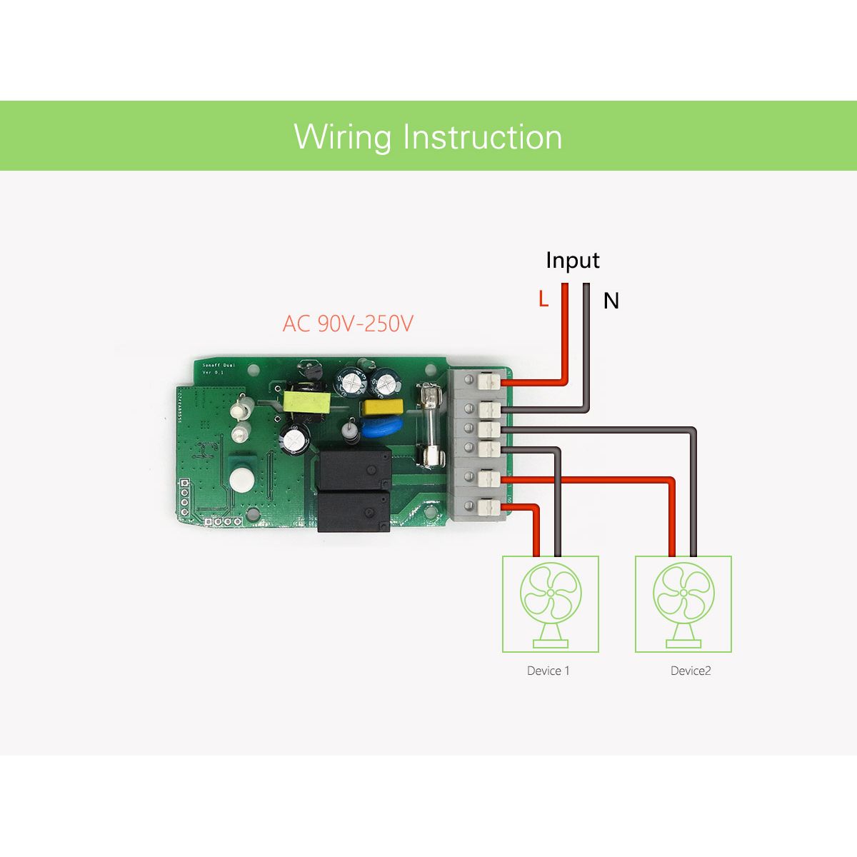 Switch Wifi 2 Canales Sonoff 220vac 10a