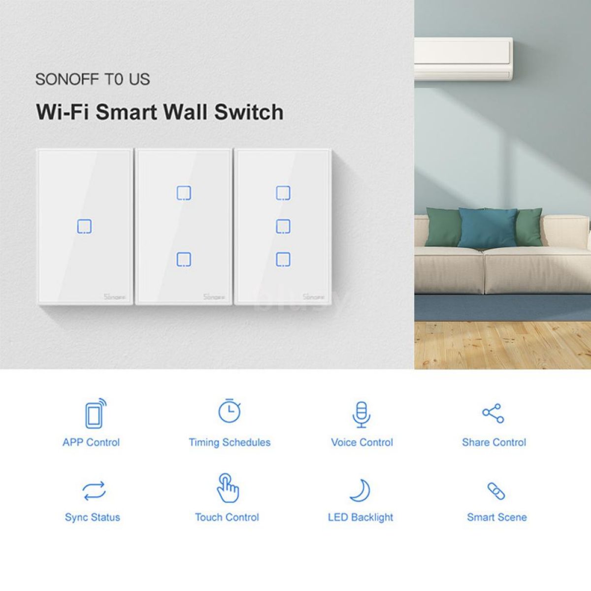 Interruptor De Pared 1 Botones Sonoff Wifi