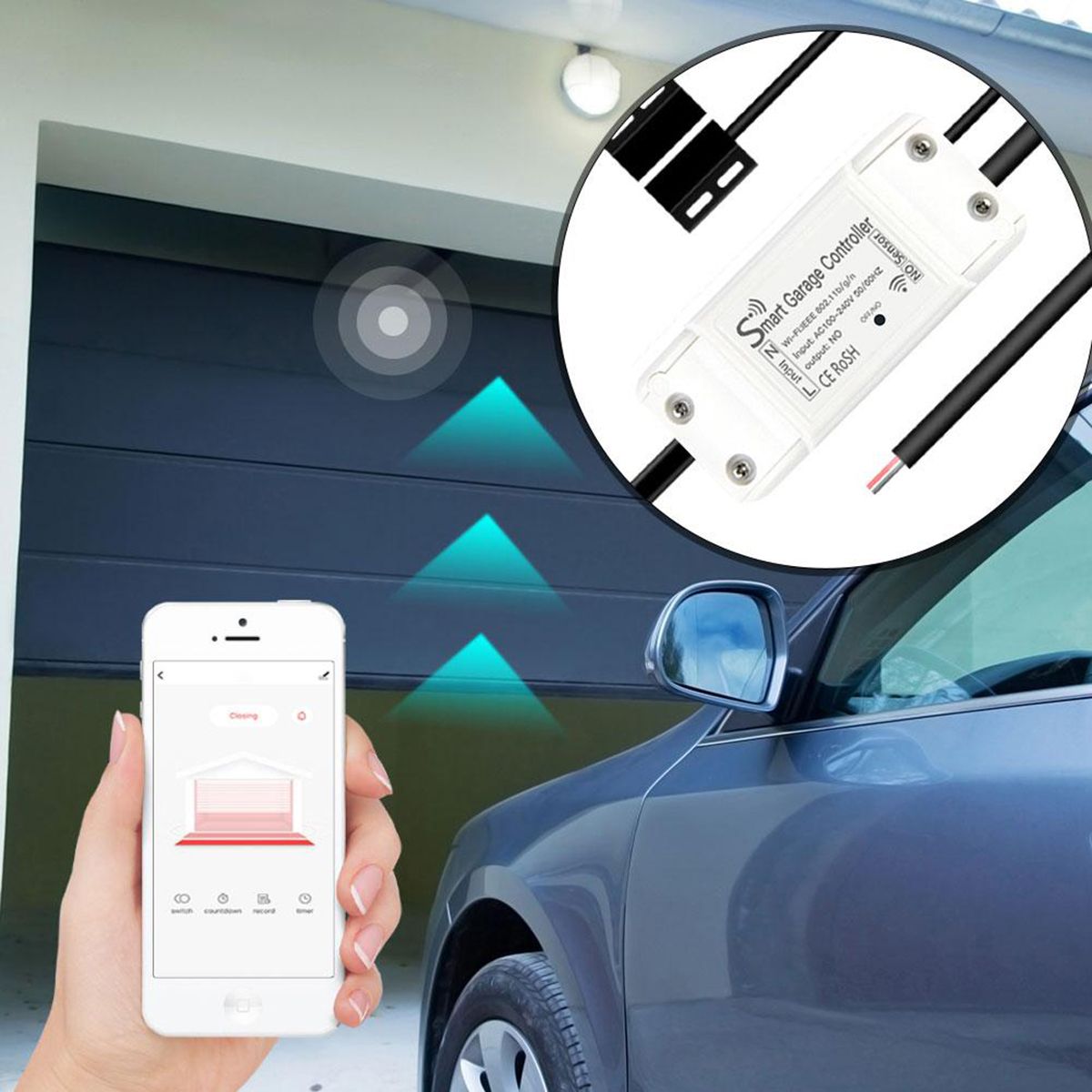 Sensor Puerta De Garage Wifi Tuya Smart
