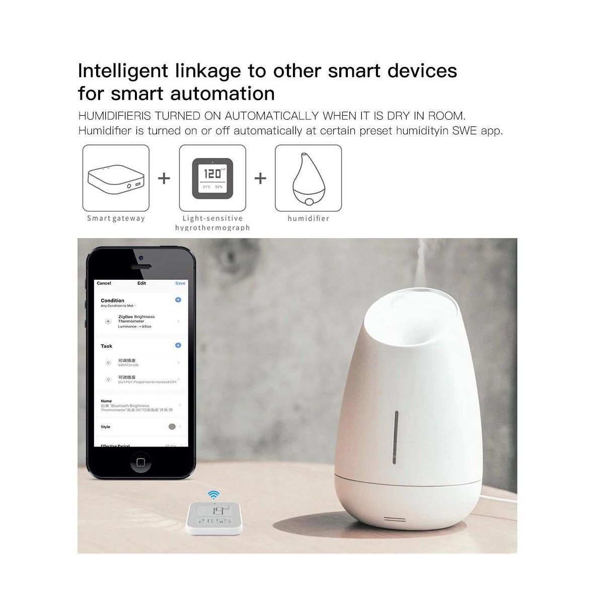 Sensor Smart Temp/hum/luz Zigbee