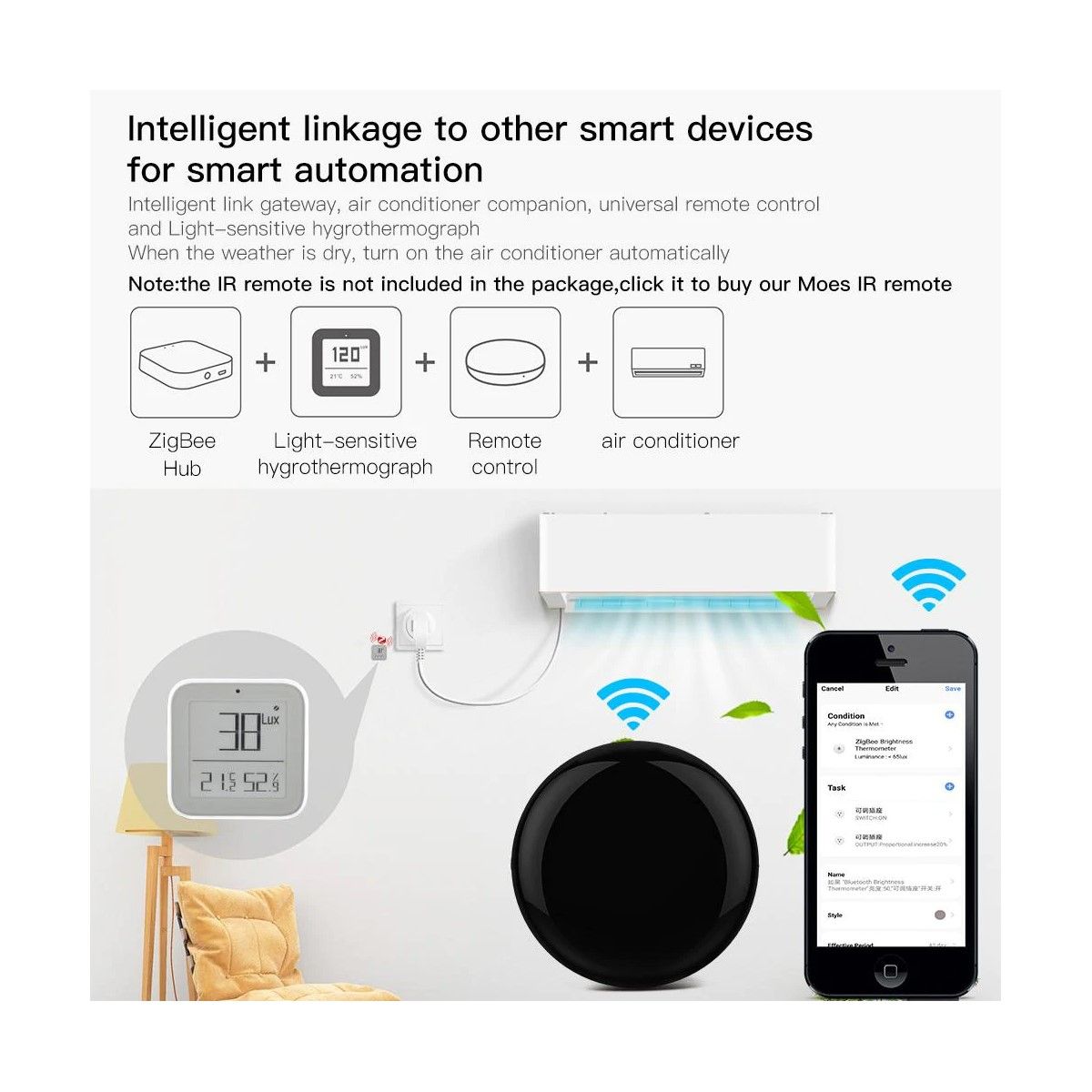 Sensor Smart Temp/hum/luz Zigbee