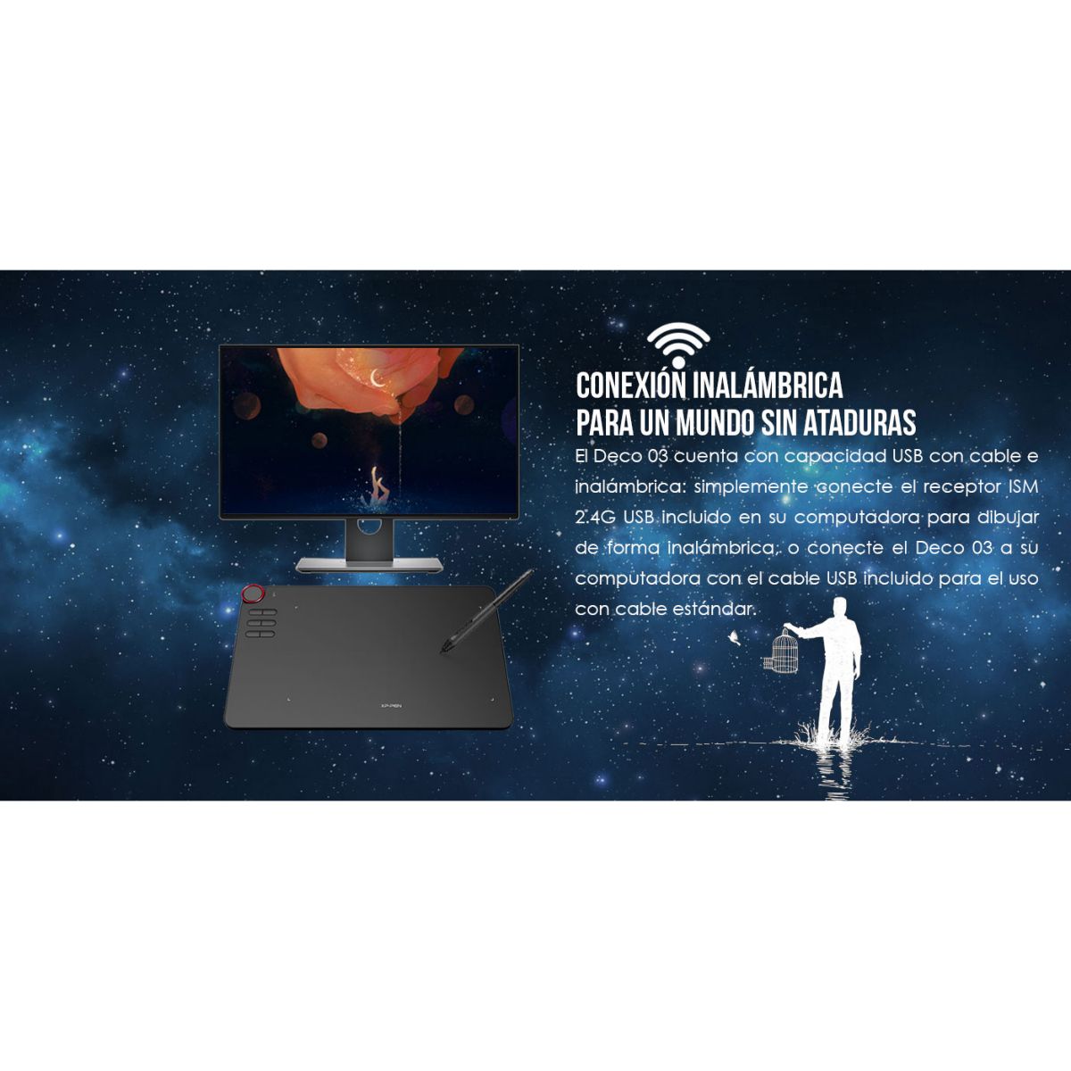 Tableta Digitalizadora Xp-pen Inalambrica Deco 03