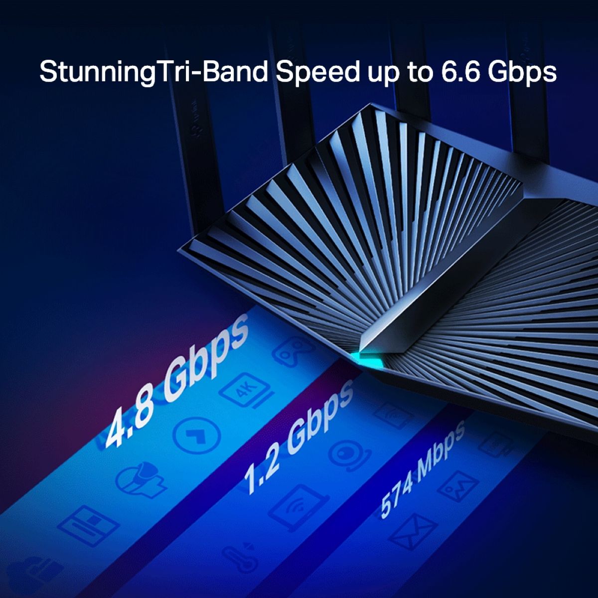 Router TP-link Archer Ax90 Ax6600 Wifi 6 Tri Banda