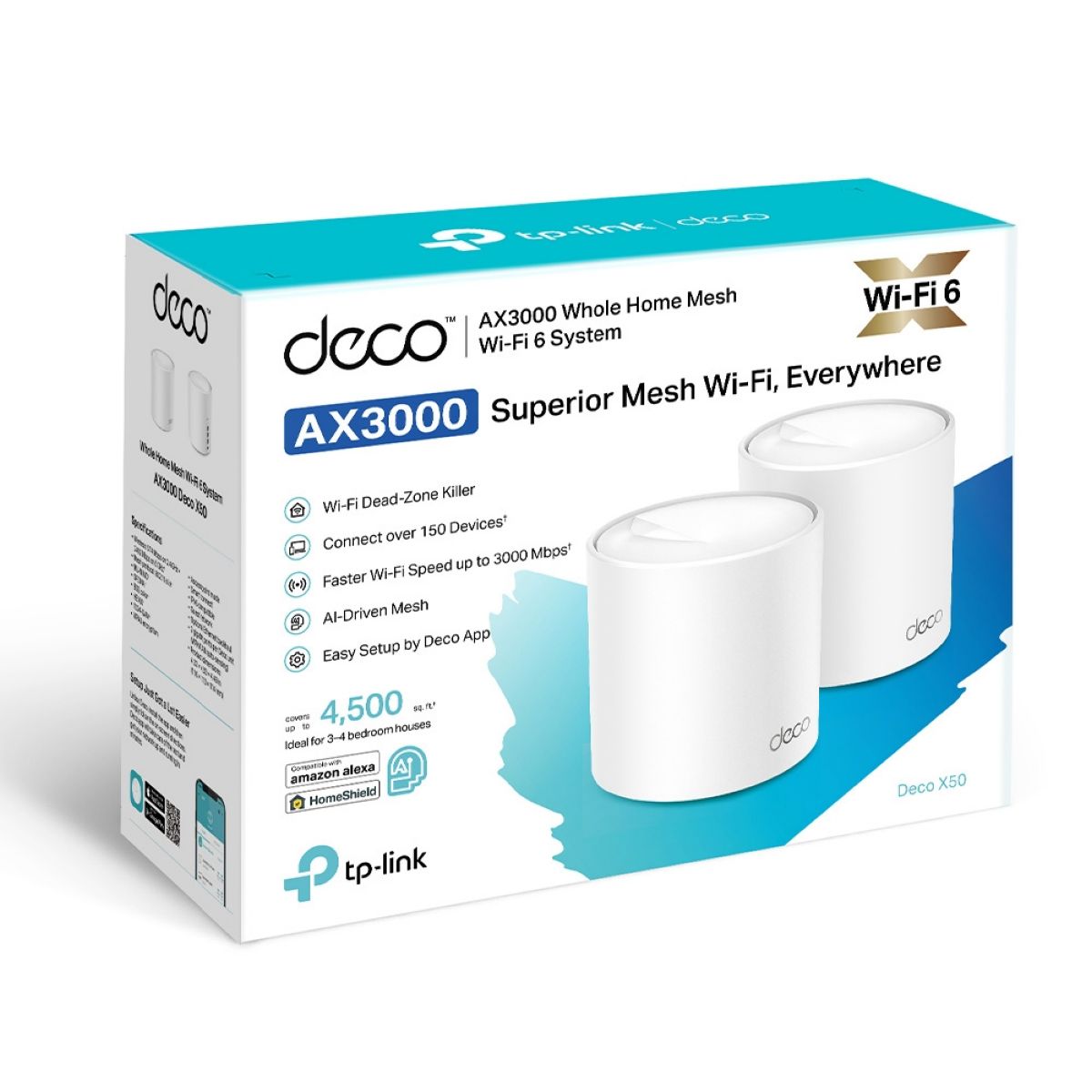 Sistema WiFi Mesh Deco Tp-link X50 Mesh Ax3000 Wifi 6 2pk