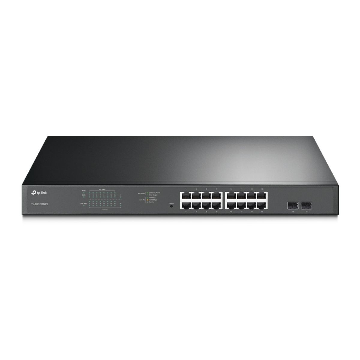 Switch Poe Js 16 Po 10/100 Mbps + 2 Po Gogabit