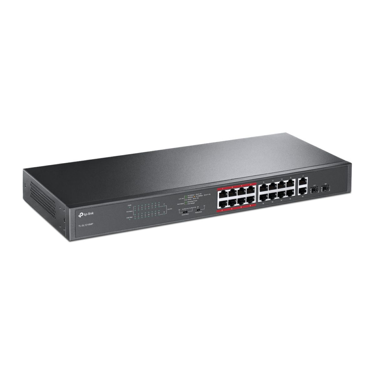 Switch Poe Js 16 Po 10/100 Mbps + 2 Po Gogabit