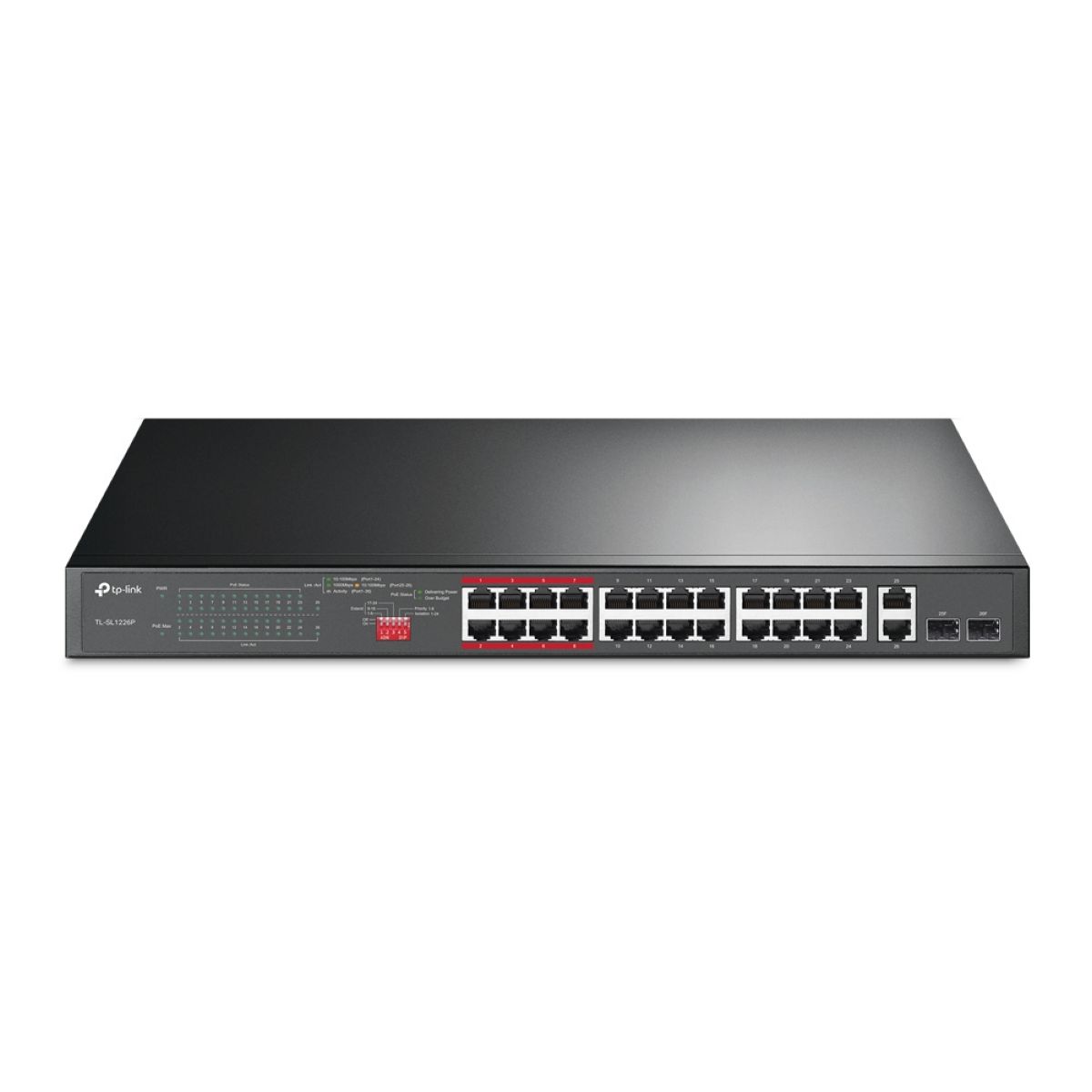 Switch Poe+ TP-Link 24 Puertos + 2 Gigabit + 2 Sfp