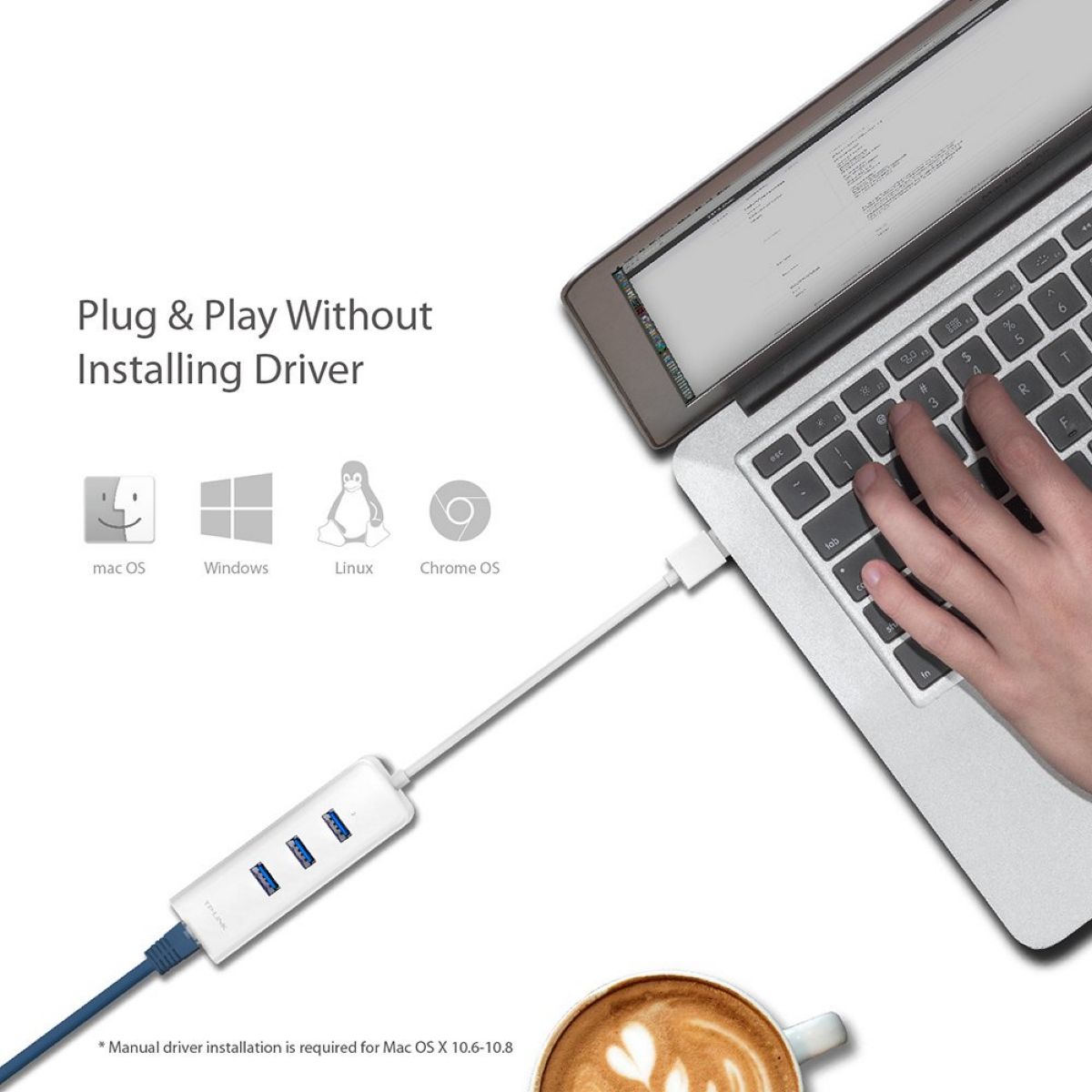 Adaptador USB 3.0 Hub 3 Puertos + 1 Ethernet TP-Link