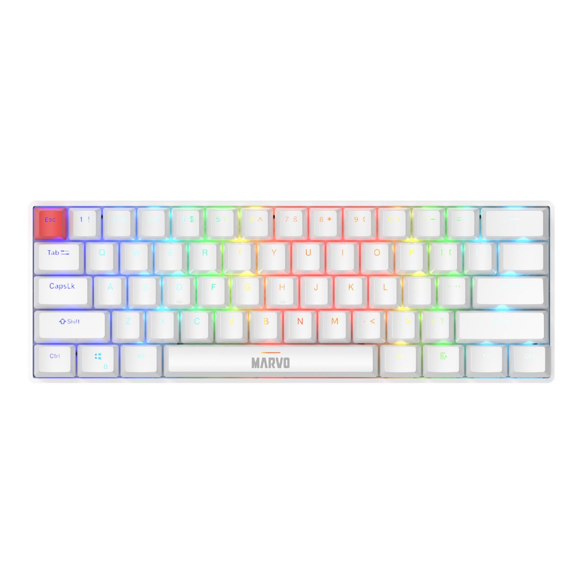 Teclado Marvo Mecanico Kg933g 60% Sw Red Ing Wh