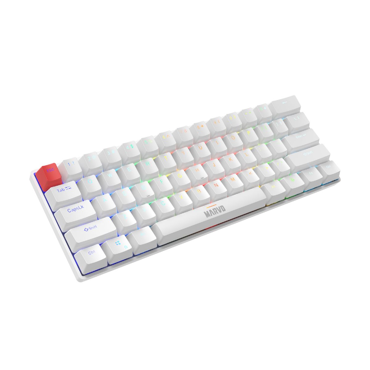 Teclado Marvo Mecanico Kg933g 60% Sw Red Ing Wh